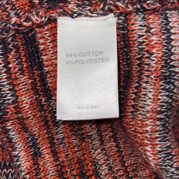 J. Jill Colorful Cotton Sweater Women’s Size Medium V-Neck Knit Top - Picture 5 of 6